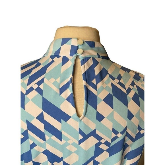 J. McLaughlin Sleeveless Blue Shift Dress XL Stretch Keyhole Jersey Catalina - Picture 6 of 9